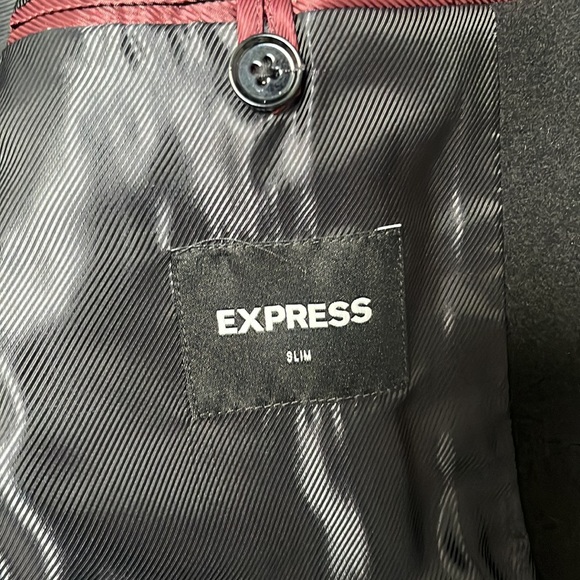 Express Slim Velvet Military Aviator Jacket Sz 42R Men's Black Button Velour - Picture 6 of 7